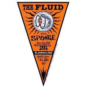 1993 Arminski Pennant Poster The Fluid & Sponge Variant Ghetto Press Detroit